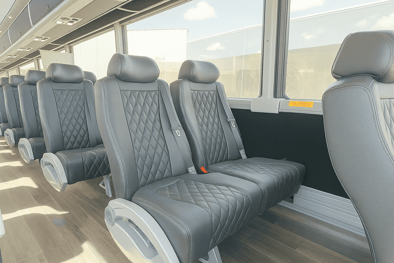 interior of Coach Bus Los Angeles charter bus